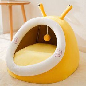 Four Seasons  Removable And Washable Kennel (Option: Yellow Snail-L)