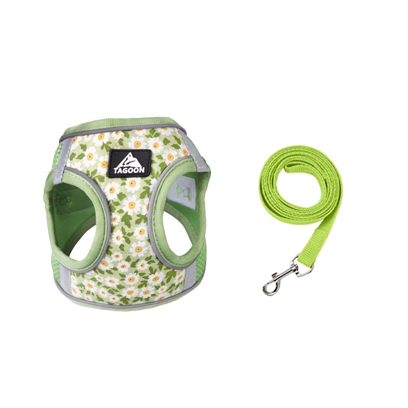 Dog Harness With Leash (Option: Light Green-L)