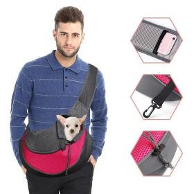 Dog Outing Portable Messenger Bag (Option: Rose Red-S)
