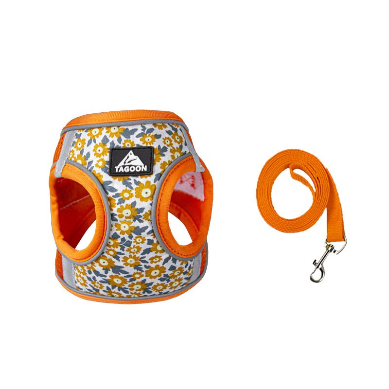 Dog Harness With Leash (Option: Orange-XL)