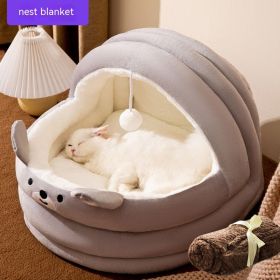Four Seasons  Removable And Washable Kennel (Option: Gray Bear With Blanket-L)