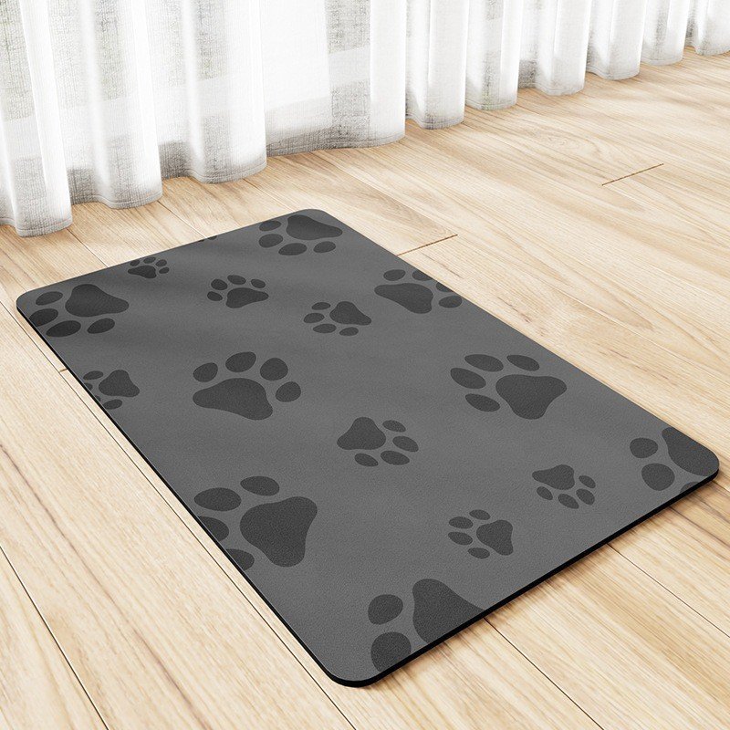 Dog Feeding Mat (Option: Paw Gray-S 30x40cm)